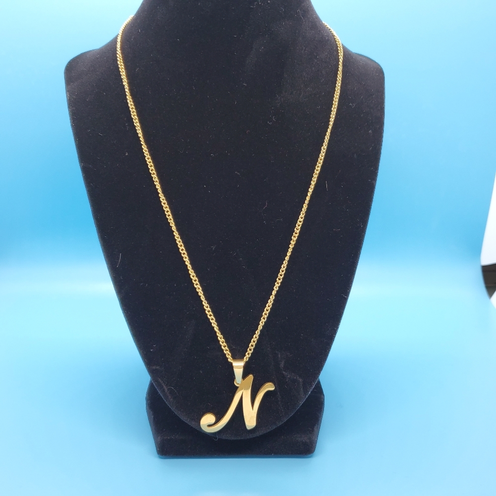Initial Necklace for Women - Gold Stainless Steel